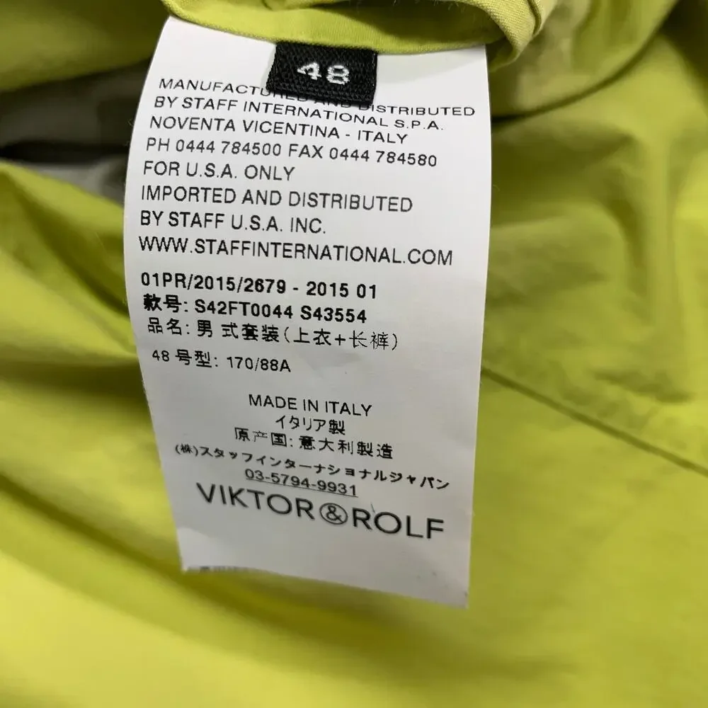 VIKTOR & ROLF Size 38 Yellow Cotton Blend Single Breasted Sport Coat